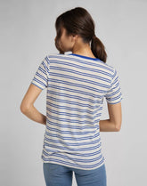 DAMSKI T-SHIRT LEE V NECK TEE ECRU L41JPCNQ 112109027